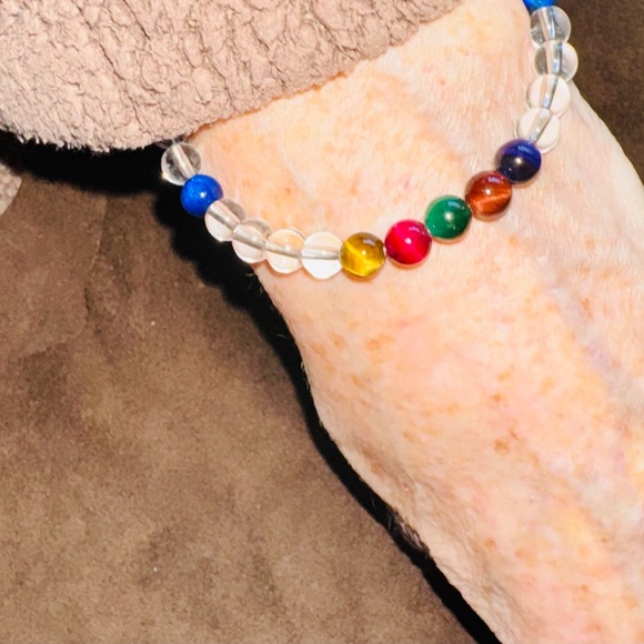 Custom clear quartz multi coloured tiger eye bracelet - Picture 6 of 6